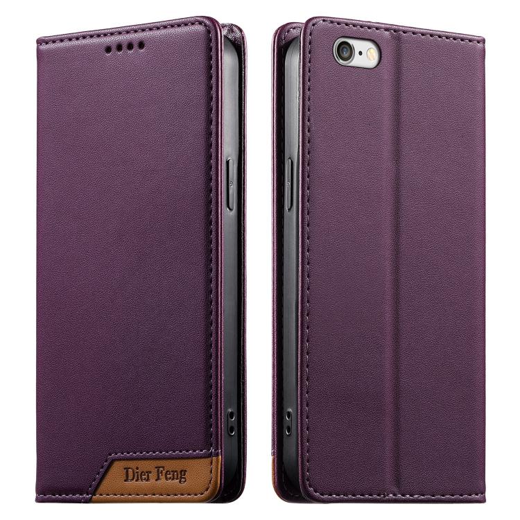 Custodia per telefono Dierfeng in ecopelle con magnete e RFID ad alta resistenza, For iPhone XR, For iPhone XS Max, For iPhone 8 Plus / 7 Plus