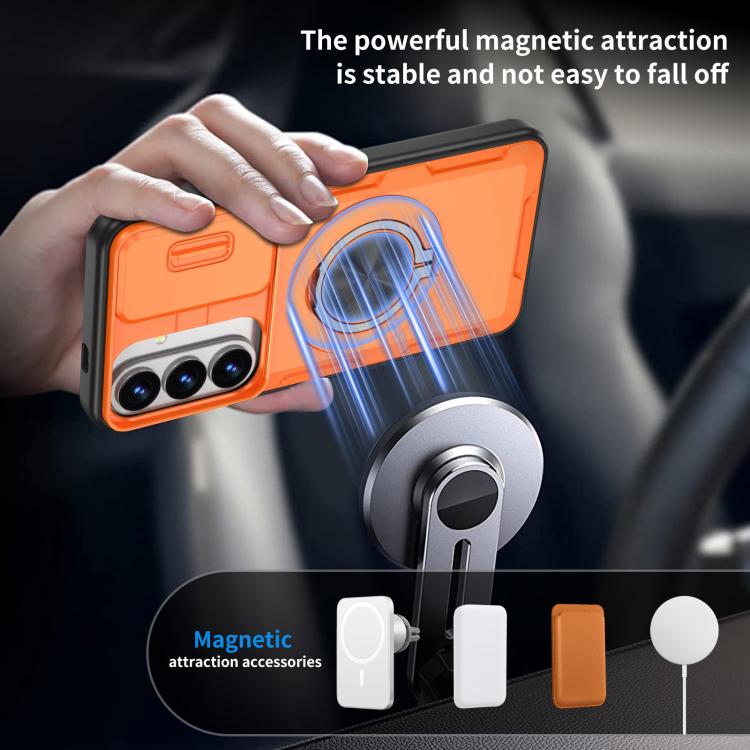 Supporto girevole Camshield, custodia per telefono MagSafe, For Galaxy S26+ / S25+ / S24+ 5G, For Galaxy S26 Ultra 5G, For Galaxy S26 5G, For Galaxy S25 / S24 5G