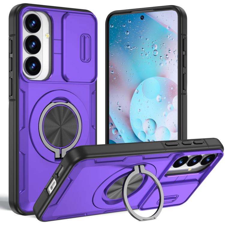 Supporto girevole Camshield, custodia per telefono MagSafe, For Galaxy S26+ / S25+ / S24+ 5G, For Galaxy S26 Ultra 5G, For Galaxy S26 5G, For Galaxy S25 / S24 5G