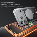 Elegante custodia magnetica in metallo con texture effetto pelle e fibbia a molla per il tuo telefono., For iPhone 17 Pro Max, For iPhone 17 Pro