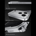 Elegante custodia magnetica in metallo con texture effetto pelle e fibbia a molla per il tuo telefono., For iPhone 17 Pro Max, For iPhone 17 Pro