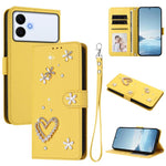 ZS01 Custodia per telefono a doppio strato in ecopelle vegana con motivo floreale a cuori e cinturino da polso, For Samsung Galaxy S26+ 5G, For Samsung Galaxy S26 Edge 5G, For Samsung Galaxy S26 Ultra 5G