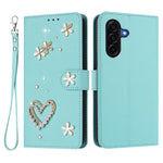 ZS01 Custodia per telefono a doppio strato in ecopelle vegana con motivo floreale a cuori e cinturino da polso, For Samsung Galaxy A57 5G, For Samsung Galaxy A37 5G, For Samsung Galaxy A25e / A25 5G JP