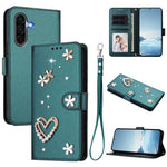 ZS01 Custodia per telefono a doppio strato in ecopelle vegana con motivo floreale a cuori e cinturino da polso, For Samsung Galaxy A56 5G / A36 5G, For Samsung Galaxy A26 5G, For Samsung Galaxy A36 5G