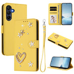 ZS01 Custodia per telefono a doppio strato in ecopelle vegana con motivo floreale a cuori e cinturino da polso, For Samsung Galaxy A05 / M05 / F05 4G, For Samsung Galaxy A16 5G / 4G, For Samsung Galaxy A05s 4G / F14 4G
