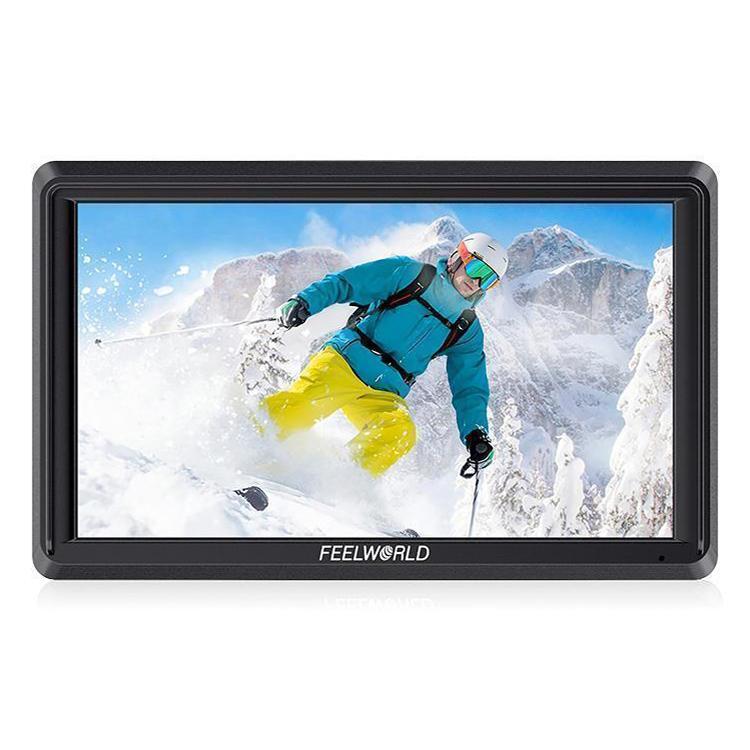 FEELWORLD S55E Monitor video da campo per fotocamera DSLR da 5,5 pollici, FHD IPS, supporto 4K, ingresso/uscita HDMI, braccio inclinabile, uscita di alimentazione