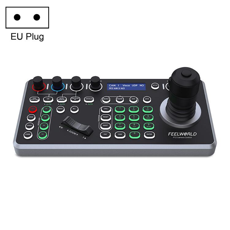 Controller per telecamera PTZ NDI FEELWORLD KBC20 con joystick e tastiera, compatibile con molteplici protocolli di controllo e PoE., EU Plug, US Plug, UK Plug, AU Plug