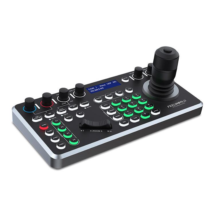 Controller per telecamera PTZ NDI FEELWORLD KBC20 con joystick e tastiera, compatibile con molteplici protocolli di controllo e PoE., EU Plug, US Plug, UK Plug, AU Plug