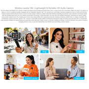 Microfono lavalier wireless FEELWORLD LM1 per smartphone e PC