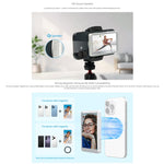 Monitor per selfie FEELWORLD MC4 per vlog e live streaming, con retro magnetico, connessione wireless e telecomando.