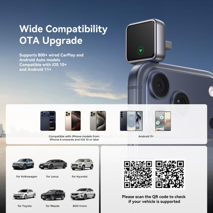 Adattatore wireless Joyroom JR-CP3 per CarPlay e Android Auto