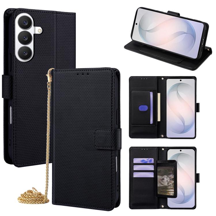 Custodia per telefono in pelle a triangolo con catena a tracolla., For Samsung Galaxy S26+ 5G, For Samsung Galaxy S26 Ultra 5G, For Samsung Galaxy S26 5G