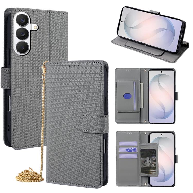 Custodia per telefono in pelle a triangolo con catena a tracolla., For Samsung Galaxy S26+ 5G, For Samsung Galaxy S26 Ultra 5G, For Samsung Galaxy S26 5G