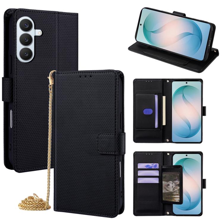 Custodia per telefono in pelle a triangolo con catena a tracolla., For Samsung Galaxy S26+ 5G, For Samsung Galaxy S26 Ultra 5G, For Samsung Galaxy S26 5G