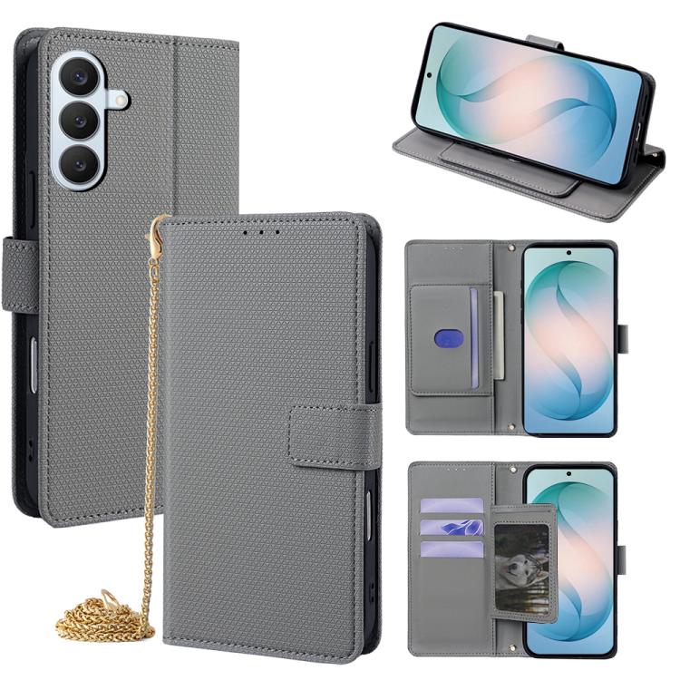 Custodia per telefono in pelle a triangolo con catena a tracolla., For Samsung Galaxy S26+ 5G, For Samsung Galaxy S26 Ultra 5G, For Samsung Galaxy S26 5G