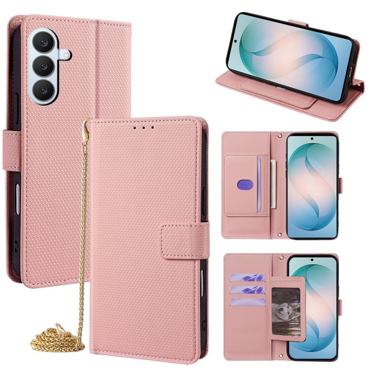 Custodia per telefono in pelle a triangolo con catena a tracolla., For Samsung Galaxy S26+ 5G, For Samsung Galaxy S26 Ultra 5G, For Samsung Galaxy S26 5G