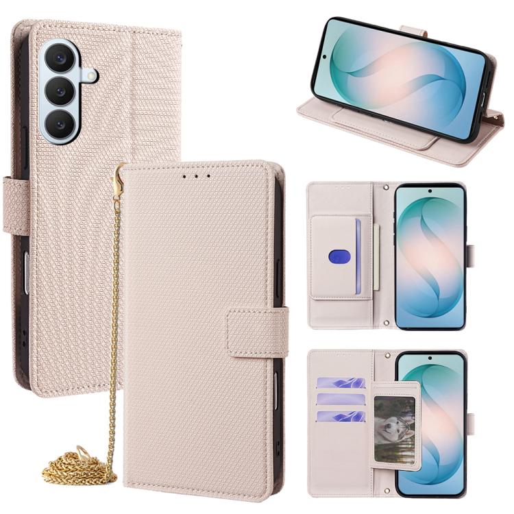 Custodia per telefono in pelle a triangolo con catena a tracolla., For Samsung Galaxy S26+ 5G, For Samsung Galaxy S26 Ultra 5G, For Samsung Galaxy S26 5G