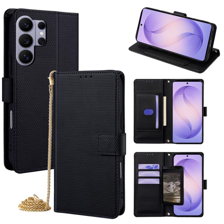 Custodia per telefono in pelle a triangolo con catena a tracolla., For Samsung Galaxy S26+ 5G, For Samsung Galaxy S26 Ultra 5G, For Samsung Galaxy S26 5G