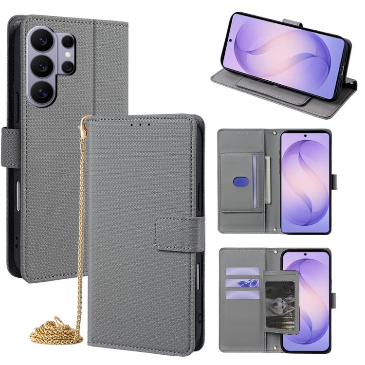 Custodia per telefono in pelle a triangolo con catena a tracolla., For Samsung Galaxy S26+ 5G, For Samsung Galaxy S26 Ultra 5G, For Samsung Galaxy S26 5G
