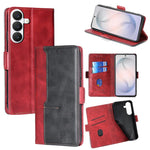 Custodia per telefono in pelle con fibbia laterale a contrasto, For Samsung Galaxy S26+ 5G, For Samsung Galaxy S26 Ultra 5G, For Samsung Galaxy S26 5G