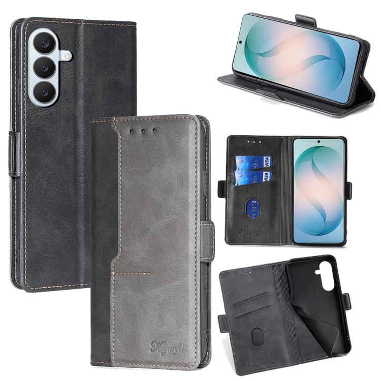 Custodia per telefono in pelle con fibbia laterale a contrasto, For Samsung Galaxy S26+ 5G, For Samsung Galaxy S26 Ultra 5G, For Samsung Galaxy S26 5G