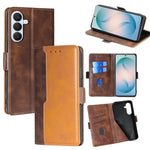 Custodia per telefono in pelle con fibbia laterale a contrasto, For Samsung Galaxy S26+ 5G, For Samsung Galaxy S26 Ultra 5G, For Samsung Galaxy S26 5G