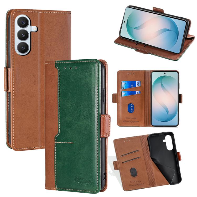 Custodia per telefono in pelle con fibbia laterale a contrasto, For Samsung Galaxy S26+ 5G, For Samsung Galaxy S26 Ultra 5G, For Samsung Galaxy S26 5G