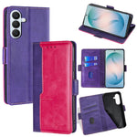 Custodia per telefono in pelle con fibbia laterale a contrasto, For Samsung Galaxy S26+ 5G, For Samsung Galaxy S26 Ultra 5G, For Samsung Galaxy S26 5G