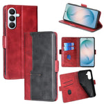 Custodia per telefono in pelle con fibbia laterale a contrasto, For Samsung Galaxy S26+ 5G, For Samsung Galaxy S26 Ultra 5G, For Samsung Galaxy S26 5G