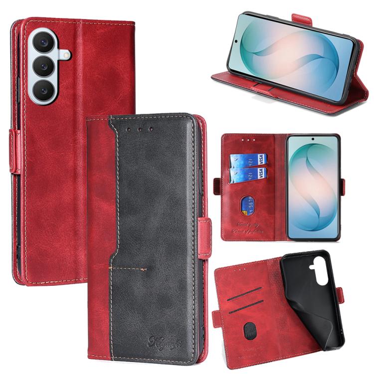 Custodia per telefono in pelle con fibbia laterale a contrasto, For Samsung Galaxy S26+ 5G, For Samsung Galaxy S26 Ultra 5G, For Samsung Galaxy S26 5G