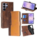 Custodia per telefono in pelle con fibbia laterale a contrasto, For Samsung Galaxy S26+ 5G, For Samsung Galaxy S26 Ultra 5G, For Samsung Galaxy S26 5G