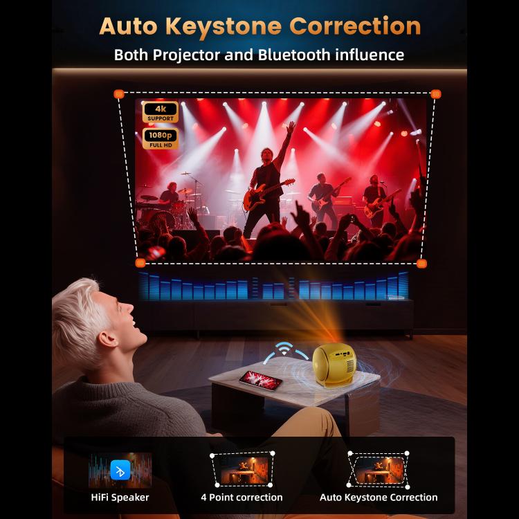 Videoproiettore intelligente Q3 720P con display LCD 150ANSI, 1GB+8GB e autofocus., EU Plug, US Plug, UK Plug, AU Plug