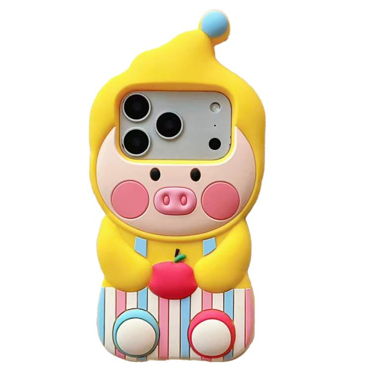 Custodia per telefono in silicone con motivo a maialino dei cartoni animati, For iPhone 17 Pro Max, For iPhone 17 Pro, For iPhone 17, For iPhone 16 Pro Max, For iPhone 16 Pro, For iPhone 16 Plus, For iPhone 16, For iPhone 15 Pro Max, For iPhone 15 Pro ...