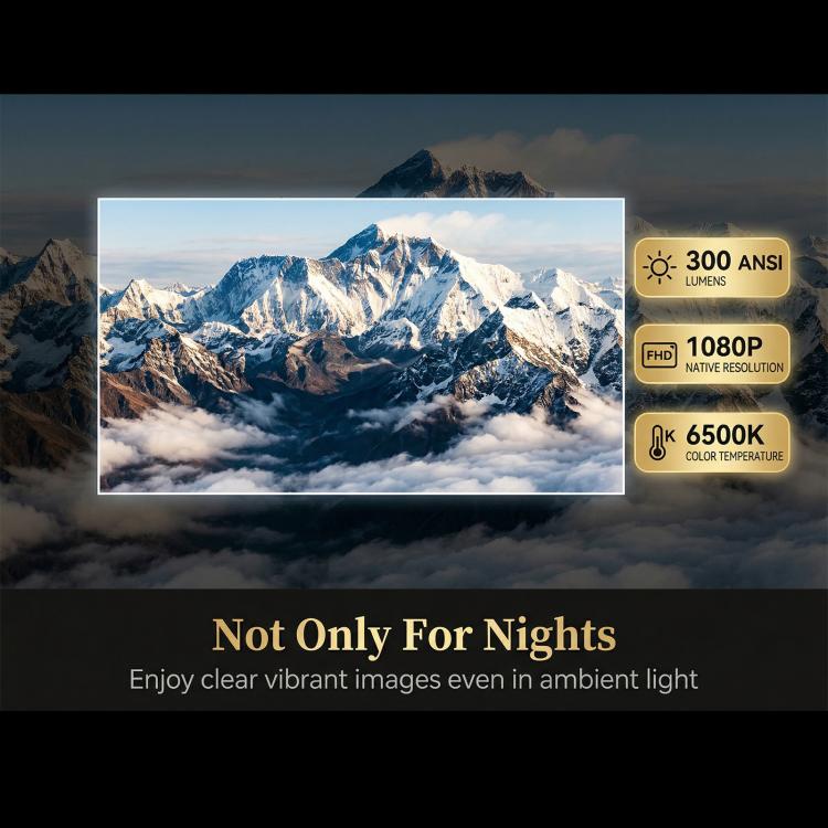 Videoproiettore portatile intelligente V1 con messa a fuoco manuale, schermo LCD da 3 pollici, risoluzione 1920x1080P, frequenza di campionamento 270 ANSI e sistema operativo Android 13., Manual Focus / US Plug, Manual Focus / EU Plug                  ...