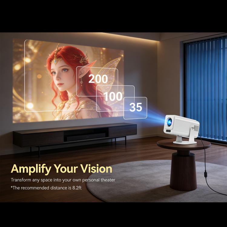 Videoproiettore portatile intelligente V1 con messa a fuoco manuale, schermo LCD da 3 pollici, risoluzione 1920x1080P, frequenza di campionamento 270 ANSI e sistema operativo Android 13., Manual Focus / US Plug, Manual Focus / EU Plug                  ...