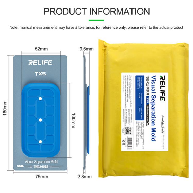 Stampo di separazione visiva Relife TX5 per iPhone 12-17 Pro Max e telefoni Android