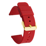 Cinturino per orologio impermeabile in silicone tinta unita con fibbia ad ardiglione in acciaio inossidabile color oro xDfind, 18mm