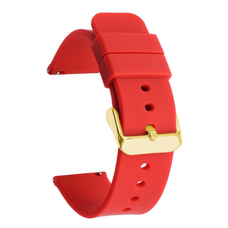 Cinturino per orologio impermeabile in silicone tinta unita con fibbia ad ardiglione in acciaio inossidabile color oro xDfind, 18mm
