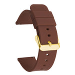 Cinturino per orologio impermeabile in silicone tinta unita con fibbia ad ardiglione in acciaio inossidabile color oro xDfind, 18mm
