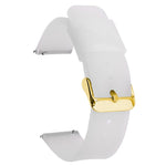 Cinturino per orologio impermeabile in silicone tinta unita con fibbia ad ardiglione in acciaio inossidabile color oro xDfind, 18mm