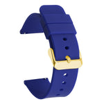 Cinturino per orologio impermeabile in silicone tinta unita con fibbia ad ardiglione in acciaio inossidabile color oro xDfind, 19mm