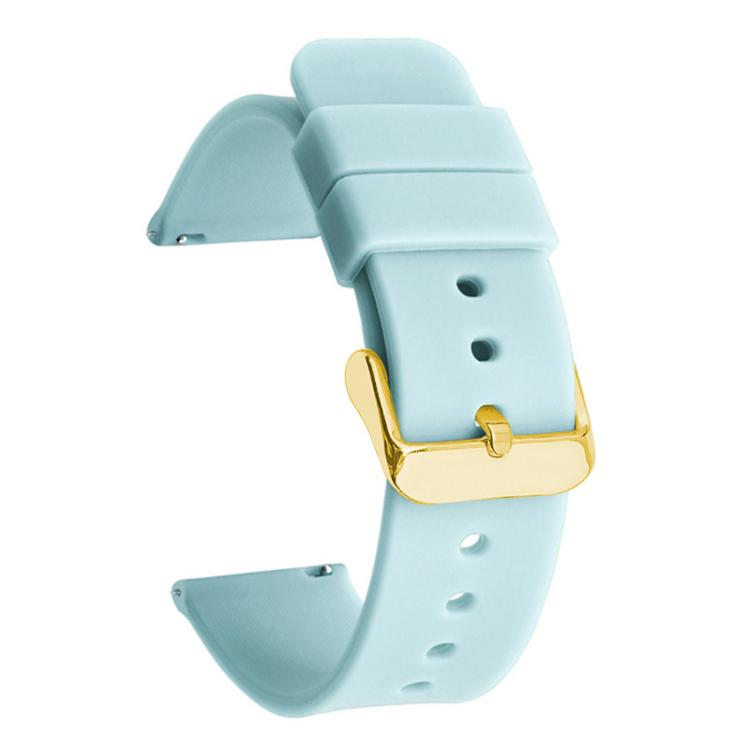 Cinturino per orologio impermeabile in silicone tinta unita con fibbia ad ardiglione in acciaio inossidabile color oro xDfind, 19mm
