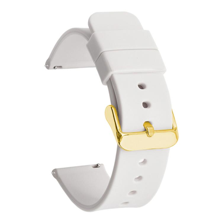 Cinturino per orologio impermeabile in silicone tinta unita con fibbia ad ardiglione in acciaio inossidabile color oro xDfind, 19mm