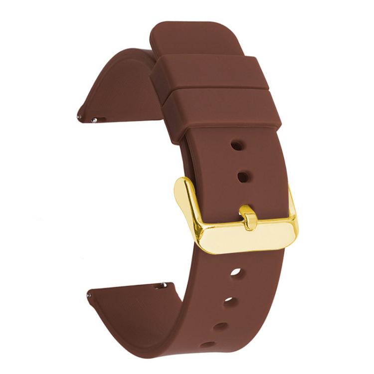 Cinturino per orologio impermeabile in silicone tinta unita con fibbia ad ardiglione in acciaio inossidabile color oro xDfind, 19mm