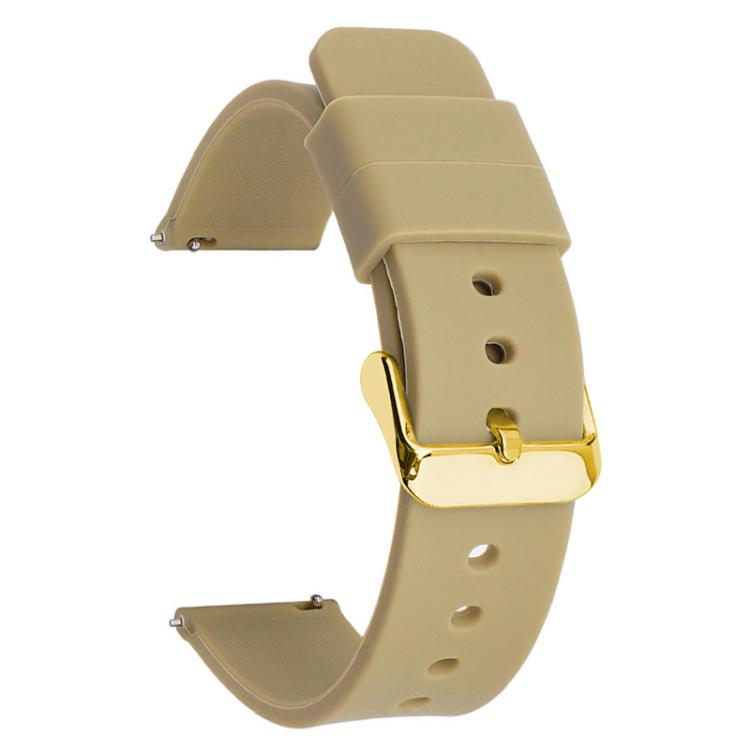 Cinturino per orologio impermeabile in silicone tinta unita con fibbia ad ardiglione in acciaio inossidabile color oro xDfind, 19mm