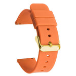 Cinturino per orologio impermeabile in silicone tinta unita con fibbia ad ardiglione in acciaio inossidabile color oro xDfind, 19mm