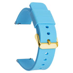 Cinturino per orologio impermeabile in silicone tinta unita con fibbia ad ardiglione in acciaio inossidabile color oro xDfind, 19mm