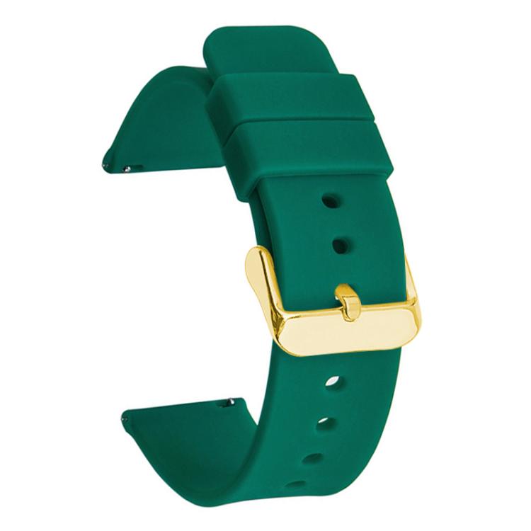 Cinturino per orologio impermeabile in silicone tinta unita con fibbia ad ardiglione in acciaio inossidabile color oro xDfind, 20mm