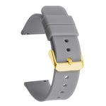 Cinturino per orologio impermeabile in silicone tinta unita con fibbia ad ardiglione in acciaio inossidabile color oro xDfind, 20mm