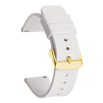 Cinturino per orologio impermeabile in silicone tinta unita con fibbia ad ardiglione in acciaio inossidabile color oro xDfind, 21mm